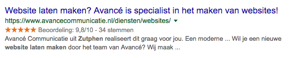 Scoor beter in Google door de klantbeoordeling weer te geven